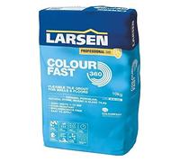 Nassboards - Larsen Colourfast 360 Tile Grout 10 kg Grey - Perfect for Indoor & Outdoor Grouting for Bathrooms, Patios and Home Improvement Project - Quick Drying Grouting Adhesive for Uniform Colour