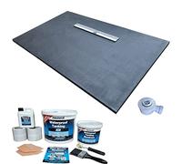 Nassboards Linear Wetroom Shower Tray & Aqua Kit - Gulley Drain on Long Side