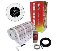 Nassboards Premium Pro Electric Underfloor Heating Mat Kit 200w - 14m² - Featuring Intelligent Control Black WiFi Enabled Beca Thermostat Compatible with iPhone, Android, Alexa, Google Home and Siri