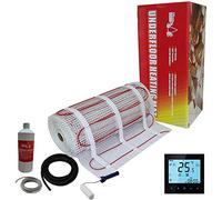 Nassboards Premium Pro Electric Underfloor Heating Mat Kit 200w - 2m² - Featuring Intelligent Control Black WiFi Enabled Beca Thermostat Compatible with iPhone, Android, Alexa, Google Home and Siri