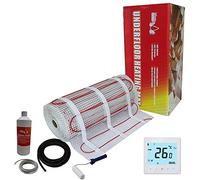 Nassboards Premium Pro Electric Underfloor Heating Mat Kit 200w - 6m² - Featuring Intelligent Control Black WiFi Enabled Beca Thermostat Compatible with iPhone, Android, Alexa, Google Home and Siri