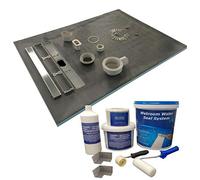 Nassboards, Premium Pro Max Flow 50 Litre Linear Wetroom Kit, Shower System & Waterproofing - Easy Installation for Home Improvement, Bathroom Renovation - XPS Professional Quality - 30mm Thick Tray