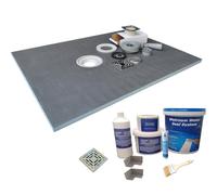 Nassboards Premium PRO Wetroom Shower Tray & Kit - Waterproof and Watertight Design with Drain and Installation Guide Including Sealing Tape, Grate, Base XPS Quality Standard with Instructions