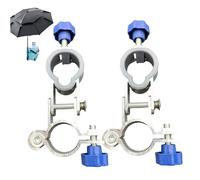 NASSMOSSE 1 Pair Umbrella Clamp, Adjustable Umbrella Holder for Chair, Aluminum Alloy Mount Clip Bracket for Fishing Camping Garden Chair