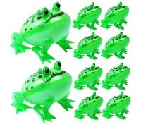 NASSMOSSE 10Pcs Light Up Inflatable Frog PVC Balloon Squeaky Toy 7.9x7.9x3.9in with Elastic String for Kids