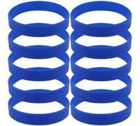 NASSMOSSE 10Pcs Rubber Bracelets, 7.9 x 0.5 Sport Blue Bracelets Bulk, Safe Blue Rubber, Stretch Silicone Bracelet, Unisex Wristbands for Men, Women and Teens