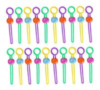 NASSMOSSE 20PCS Clips for Chips and Other Food Bags, Multi-Purpose Sealing Bread Ties, Elastic Portable Hangable Cord Wraps for Home Kitchen