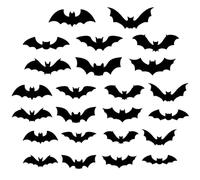 NASSMOSSE 24Pcs Bats Wall Decor, Spooky 3D Bat Wall Decor with Glow Eyes Assorted Size Halloween Decorations for Home, Indoor, Outdoor