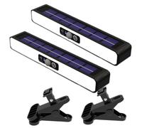 NASSMOSSE 2PCS Clip on Solar Lights Outdoor 36 LED Waterproof Motion Sensor Outdoor Lights Flexible Install Solar Motion Lights for Gardens, Patios, And Walkways
