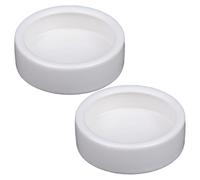NASSMOSSE 2Pcs Reptile Food Dish 2.8x0.8 Round Anti-Escape Ceramic Reptile Feeding Dish Washable Reusable Gecko Tank Accessories