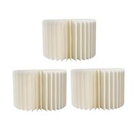 NASSMOSSE 3 Pcs Cylinder Pedestal Stand Elegant White Cardboard Cylinder Stands Foldable Reusable Wedding Dessert Cake Stand with Acrylic Lid for Anniversary, Christmas Displays, 11 In Dia.