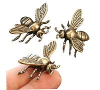 NASSMOSSE 3PCS Bee Figurines, Vintage Brass Bee Statues, Small Decorative Animal Ornaments for Home, Office, Wall Art, and DIY Crafts