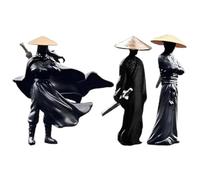 NASSMOSSE 3Pcs Samurai Action Figures, 1.2" Plastic Samurai Statues for Home & Office Desk Decorations