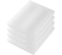 NASSMOSSE 4Pcs Clear Plastic File Box A4 File Document Box Portable Project Case Paper Storage Container for Magazine, Scrapbook, Office School Supplies