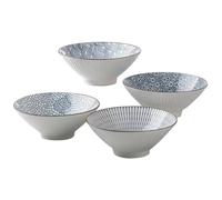 NASSMOSSE 4Pcs Japanese Ramen Bowls 8 Inch Multipurpose Large Ceramic Ramen Noodle Bowl for Cereal, Soup, Noodles