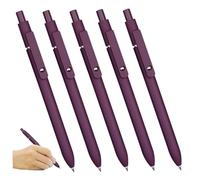 NASSMOSSE 5Pcs Ballpoint Pens Retro Purple Fine Point Retractable Roller Ball Pens Black Ink Smooth Writing for Writing Diary