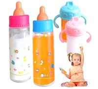 NASSMOSSE 6PCS Magic Disappearing Milk Juice Baby Doll Bottle Simulation Accessory for Kids