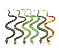 NASSMOSSE 6pcs Rubber Snakes Realistic, Waterproof Stretchy Snake Toy Bird & Bat Repellent Toy for Garden & Kids Play