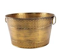 NASSMOSSE 8L Galvanised Drink Bucket - Bronze, Thick Beverage Tub with Dual Handles for Parties