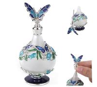 NASSMOSSE Arabian Perfume Bottles Empty Refillable 25ml Dubai Perfume Bottle Exquisite & Beautiful Blue Butterfly Essential Oil Container for Women