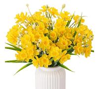 NASSMOSSE Artificial Daffodils 6PCS, 14.6" Yellow Flowers for Home, Garden, Easter, Office, Wedding Party Decor