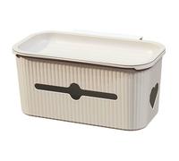 NASSMOSSE Bedside Caddy, 10.4x6.5x4.9 Hanging Bedside Organizer with Lid, Large Capacity Storage Basket for Home, Office, School, Dorm, Room, Bunk Bed