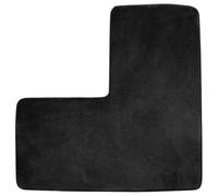 NASSMOSSE Black 31.5in L-Shaped Bathroom Mat Soft Coral Fleece Corner Rug Non Slip Washable