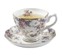 NASSMOSSE Bone China Tea Set Elegant Floral Cup and Saucer Dining Tableware Home