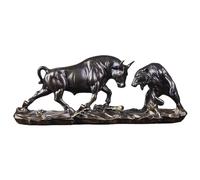 NASSMOSSE Bull Statue, Bronze Wall Street Bull Statue for Finance Office, Stock Market Gifts & Forex Accessories