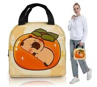 NASSMOSSE Capybara Lunch Box Cute Insulated Lunch Bag with Handle Reusable Portable Zippered Capybara Pouch for Work School Travel, Style 2