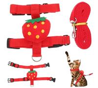 NASSMOSSE Cartoon Bunny Harness and Leash, Soft Polyester Adjustable Rabbit Cat Dog Harness and Leash for Small Pets Outdoor Walks Adventures