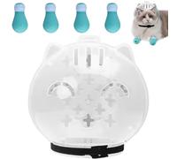 NASSMOSSE Cat Bubble Muzzle Breathable Cat Helmet for Grooming Anti Bite Transparent Head Cover with 4 Silicone Paw Shoes for Bath Nail Trimming, L