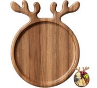 NASSMOSSE Christmas Serving Tray, Elk Wood Christmas Charcuterie Board Serving Platters, Table Decorations Supplies for Winter Xmas Home Party Large