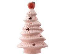 NASSMOSSE Christmas Tree Night Light, Cute Cartoon Ceramic Christmas Tree with Apples Topper, Holiday Bedroom Tabletop Decor