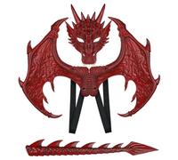 NASSMOSSE Dragon Costume for Kids, Red, with & Accessories