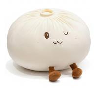 NASSMOSSE Dumpling Plush 15.7 Inch Ultra-Soft Dumpling Stuffed Animal Funny Food Plush Pillow for Kids Adults Home Sofa Bed Decor White