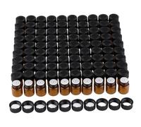 NASSMOSSE Essential Oil Bottles 100Pcs 1ml Empty Glass Small Oil Bottles with Orifice and Cap for Perfume Aromatherapy Container