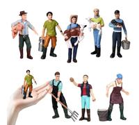 NASSMOSSE Farm Playset with 8PCS Farmer People Figurines, Real Scene Restore Farm Set with Realistic DIY Miniature Figurines Model for Desktop Decoration, for Boys and Girls