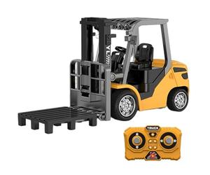 NASSMOSSE Forklift Toy, 3 Speed Remote Control Forklift with Lights & Sounds, 1:64 USB Charging Rc Construction Vehicles