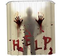 NASSMOSSE Halloween Shower Curtain Halloween Scary Decorations Help Me with Bloody Hands for Decorations Theme Decor Props Bathroom 71 Inch x 71 Inch