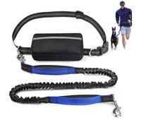 NASSMOSSE Hands Free Dog Leash Reflective Shock Absorption Waist Dog Leash with Swivel Clasp with Detachable Zipper Pouch for Walking & Running Walking
