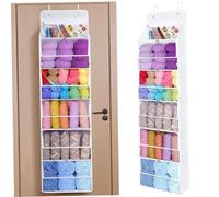NASSMOSSE Hanging Yarn Storage Organizer, Large Capacity Yarn Storage Bag with 6 Clear Zipper Closure Compartments Pockets, Dustproof Crochet Bag for Crafters