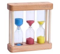 NASSMOSSE Hourglass Creative 1/3/5 Minute Wooden Sand Timer Functional and Educational Red Blue Yellow Sand Clock for Kitchen Office School Gifts