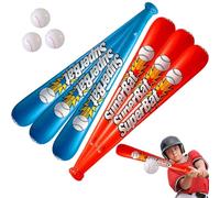 NASSMOSSE Inflatable Baseball Bat and Ball 9Pcs/Set Vibrant Leakproof Inflatable Bat Reusable Baseball for Beach Pool Outdoor Party Favors