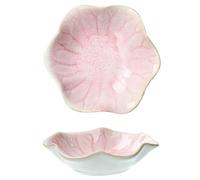 NASSMOSSE Jewelry Tray 2Pcs Lotus Leaf Shape 4.3x4.3in Ceramic Japanese Soy Sauce Dish Vintage Stackable Food Ring Snack Plates