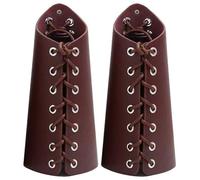 NASSMOSSE Leather Bracers, 2PCS Vintage Medieval Gauntlets, Adjustable Leather Arm Guards for Men Women Halloween Party Cosplay