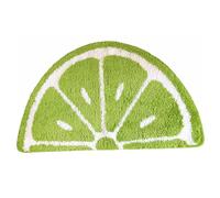 NASSMOSSE Lemon Rug 24x16 Half Round Lemon Kitchen Mat Water Absorbent Bath Mat Soft Skin-friendly Non-slip Non Shedding Machine Washable Cute Rug, Green