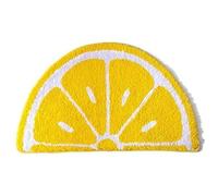 NASSMOSSE Lemon Rug 24x16 Half Round Yellow Lemon Kitchen Mat Water Absorbent Bath Mat Soft Skin-friendly Non-slip Non Shedding Machine Washable Cute Rug