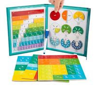 NASSMOSSE Magnetic Fraction Tiles 1 Set Educational Colorful Fraction Manipulatives with Magnetic Snap Writable Erasable Cute Cartoon Games Math Teaching Tools
