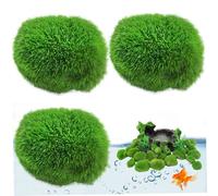 NASSMOSSE Moss Balls for Fish Tank 3Pcs 1.2-1.6" Moss Rocks Artificial Moss Balls Decorative Fake Moss for Terrarium Aquarium Microlandscape